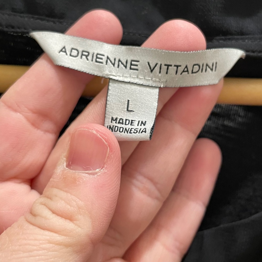 Adrienne Vittadini Womens Black Magic Sheer Trim High Low Tank Top ACMS61023 L - Picture 3 of 4